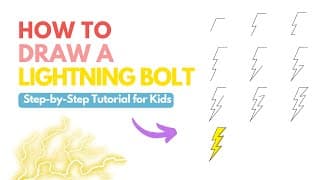 🎨 How to Draw a Lightning Bolt - Step by Step for Kids ⚡