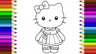 How to Draw Hello Kitty Easy Step by Step for Kids | Fun Drawing Tutorial for Beginners
