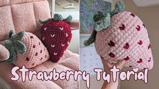 Crochet Strawberry Pillow Tutorial! FREE Amigurumi Pattern Step by Step for Advanced Beginners