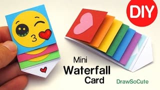 How to Make a mini WATERFALL CARD - DIY Fun Easy Craft