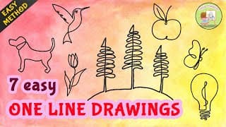 ONE - LINE DRAWINGS FOR KIDS | Easy Step-by-Step Drawing Tutorial for Kids