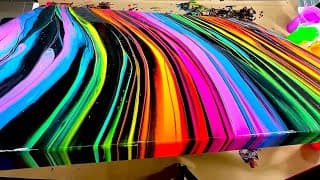 Vibrant and Colorful Fluid Art Tutorial: Scoop and Fold Technique