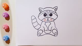 Drawing Lessons for Kids: How to Draw a Raccoon Step by Step Easy Drawing for Kids