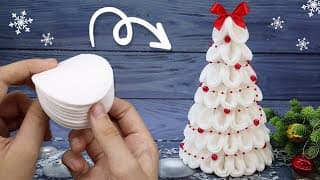 💥 SUPER EASY🎄 How to make a Christmas Tree from cotton pads 🎄 Christmas Craft Ideas