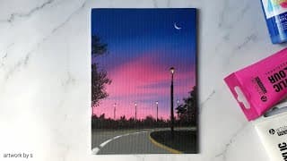 How to Draw a Night Sky | Easy Acrylic Painting Tutorial for Beginners | Mini Canvas Painting