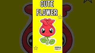 Easy Cute Rose Drawing 🌹 | Doodle Fun Art Shorts | Flower Drawing for Kids