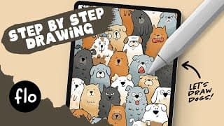 Fill Your Screen with Cute Dogs - Easy & Fun Drawing in Procreate!