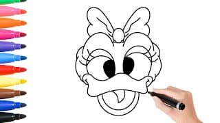How to Draw a Cute Daisy Duck 🦆🎀 | Easy Cute Drawings for Kids