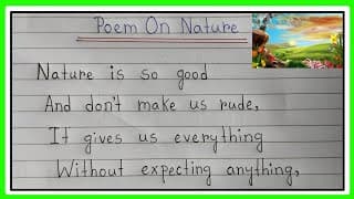 Poem On Nature | Self Composed Poem in English