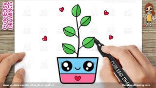 How to Draw a Cute Plant Easy for Kids and Toddlers