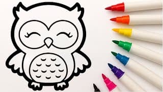 Owl Drawing 🦉🎨How to Draw Easy And Cute Owl,For Kids and Beginners|Step-by-Step Tutorial