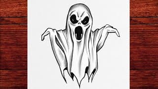 How to Draw a Scary Ghost - Easy Step by Step Drawing Tutorial