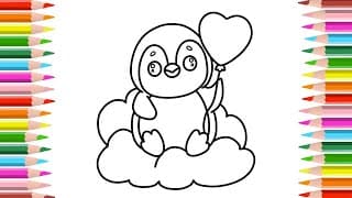 How to Draw a Cute Penguin | Easy Drawing Penguin | Drawing & Coloring For Kids & Beginners
