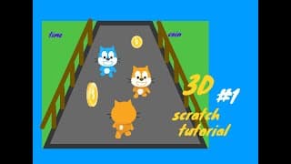 How to make a 3D Endless Runner Game with scratch cat! part 1 (graphics and animation) #easy