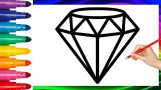 How to Draw a Diamond for Kids | Easy Step-by-Step Tutorial | Wie Man Einen Diamanten Zeichnet