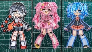 How to make paper dolls Gacha moving - OC | DIY | Draw so easy Anime
