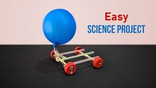 Balloon Powered Car more easy | Easy Science Project