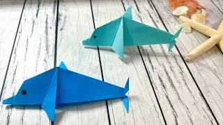 🐬Super Easy Origami Dolphin for Kids ! 🐬 Fun Paper Folding Tutorial/DIY Craft