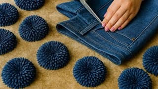 🌹 Turn Old Jeans Into Beautiful Flower | Easy DIY Denim Flower Craft for Kids!