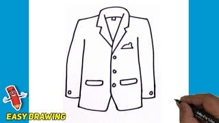 How To Draw A Coat Step By Step | A Coat Easy Line Drawings For Beginners | Easy drawing idea