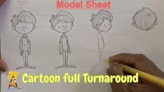 How to draw a Cartoon Character turnaround Model Sheet | Character Design