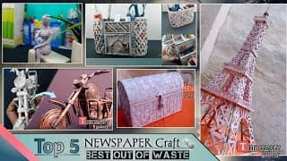 Top 5 Newspaper Crafts Ideas | Easy Craft, Newspaper craft,DIYS IDEAS