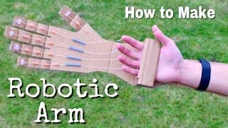 How to Make a Robotic Arm at Home Out off Cardboard with 5 Fingers