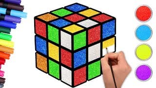 How To Draw An Easy Rubik's Cube | Learn Colors | Easy Drawing For Toddlers | Step By Step