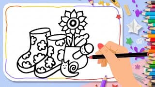 How to draw shoe | Let's Draw a Cute shoe - Easy Art for Kids | Spark & Hobby