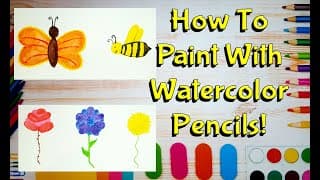 How To Paint With Watercolor Pencils! (Art For Kids!) - Easy Step By Step Beginner Art Lesson!