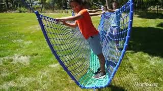 Kids Woven Rope Suspension Bridge for Active Play and Adventures