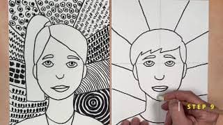 How to draw a Self Portrait with Patterns