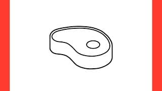 How to draw a PIECE of MEAT step by step / drawing Steak easy