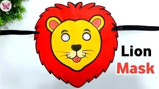 DIY Paper Lion Mask | Easy Animal Mask Craft for Kids | Lion Face Mask Making at Home