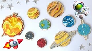 Solar System Crafts For Kids | DIY Painting Wooden Planets | Space, The Sun and Planet Facts