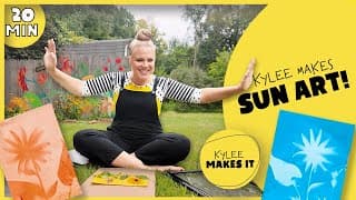 Kylee Makes Sun Art! | How to Make Sun Prints at Home | Easy Turmeric Cyanotype DIY for Kids