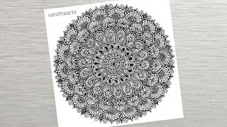 How to draw a Mandala Art for Beginners Step-by-Step Tutorial | Easy Mandala Drawing | #vanithaarts