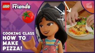🍕🍕How to Make Mini Pizzas (With a Twist! 🐰) 🍕🍕| Recipe | LEGO Friends Cooking Class