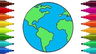 Drawing, Painting And Coloring Earth 🌍 | Easy Drawing For Kids