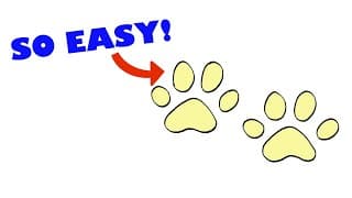 How to draw a cat paw print step by step easy version | Easy Drawings