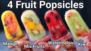 Healthy Popsicle Recipe 4 ways Kids Dessert Snacks | Make Your Own Homemade Fruit Ice Popsicles