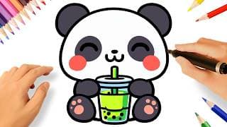HOW TO DRAW A CUTE KAWAII PANDA EASY 🐼❤️