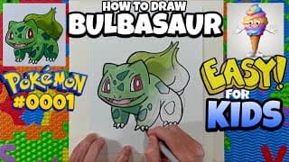 How to Draw Bulbasaur | POKÉMON | Easy Art Lesson for Kids & Beginners