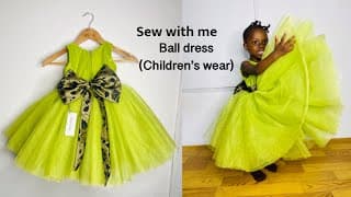 How to sew kiddies ball dress (children pattern and sewing)