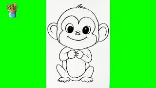 How to Draw a Cute Monkey Step by Step - Easy and Educational Animal Drawings for Kids