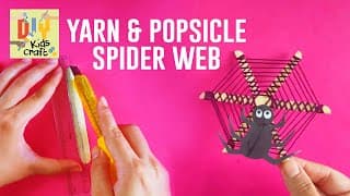 How to Make a Spider Web With Yarn And Popsicle Sticks | Spider Web Craft for Kids | DIY Kids Craft