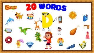 Words That Start with D | 20 Words From Letter D | Kids Learning | 20 Words from Each Alphabet