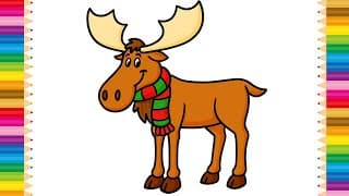 How to Draw a Cute Moose Step by Step | Easy Drawing Tutorial for Kids