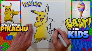 How to Draw Pikachu | POKÉMON | Easy Art Lesson for Kids & Beginners