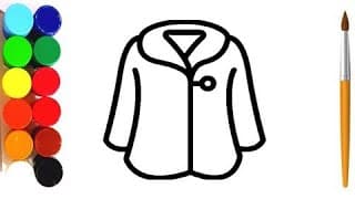 how to draw a coat step by step | coat drawing for kids | painting & colouring for kids and toddlers